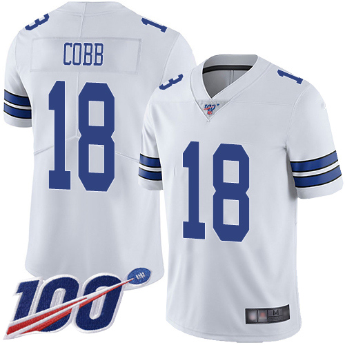 Men Dallas Cowboys Limited White Randall Cobb Road 18 100th Season Vapor Untouchable NFL Jersey